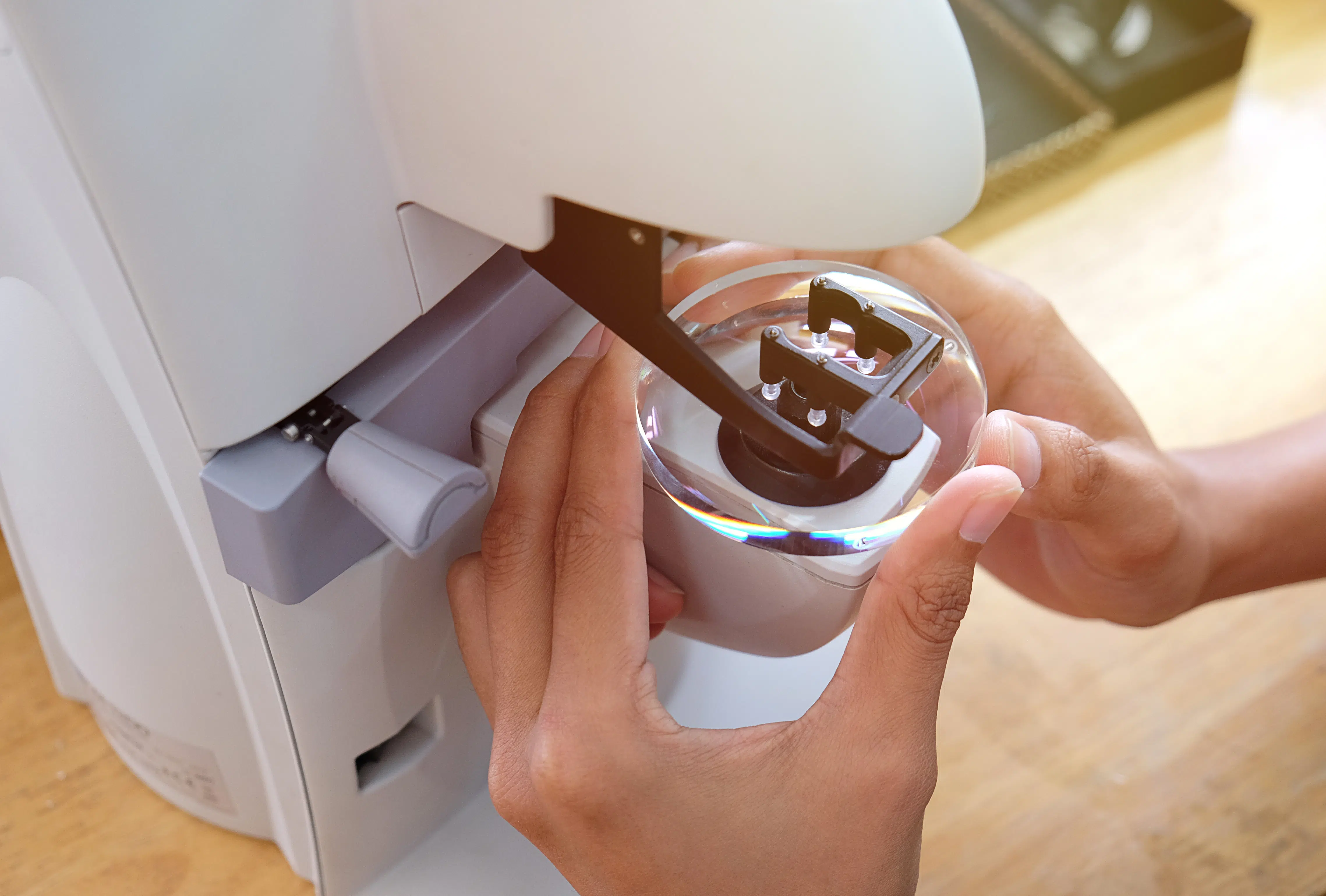 Lenses being manufactured